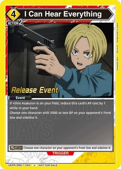 I Can Hear Everything, UE19BT: SAKAMOTO DAYS Release Event Cards UE19BT/SMD-1-040