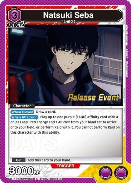 Natsuki Seba (068), UE19BT: SAKAMOTO DAYS Release Event Cards UE19BT/SMD-1-068