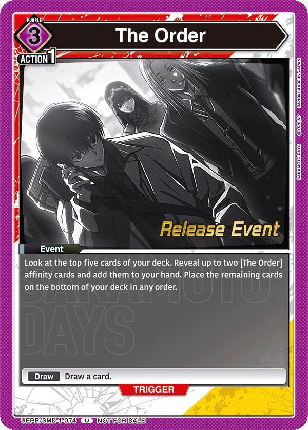 The Order, UE19BT: SAKAMOTO DAYS Release Event Cards UE19BT/SMD-1-074