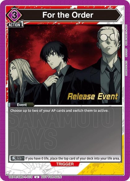 For the Order, UE19BT: SAKAMOTO DAYS Release Event Cards UE19BT/SMD-1-075