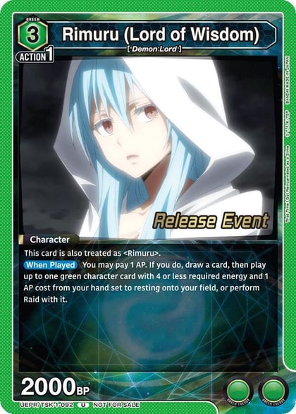 Rimuru (Lord of Wisdom), UE20BT: That Time I Got Reincarnated as a Slime Release Event Cards UEPR/TSK-1-092