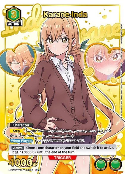 Karane Inda (046) (R*) (Box Topper Gold Foil), UE21BT: The 100 Girlfriends Who Really, Really, Really, Really, REALLY Love You UE21BT/RLY-1-046