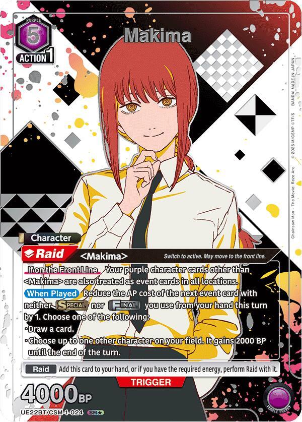 Makima (024) (SR*) (Box Topper Silver Foil), UE22BT: CHAINSAW MAN UE22BT/CSM-1-024