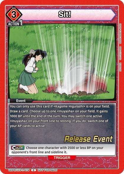 Sit!, UE23BT: Inuyasha Release Event Cards UEPR/IYS-1-074