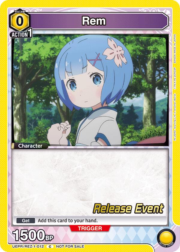Rem (012), UE24BT: Re:ZERO -Starting Life in Another World- Release Event Cards UEPR/REZ-1-012