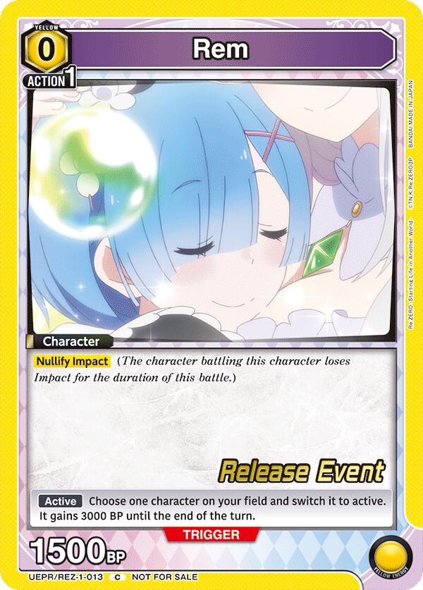 Rem (013), UE24BT: Re:ZERO -Starting Life in Another World- Release Event Cards UEPR/REZ-1-013