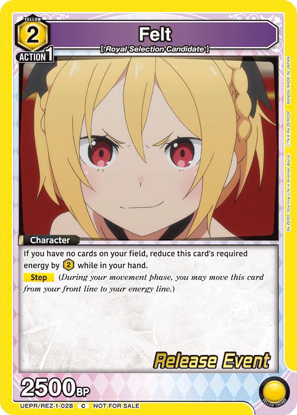 Felt, UE24BT: Re:ZERO -Starting Life in Another World- Release Event Cards UEPR/REZ-1-028