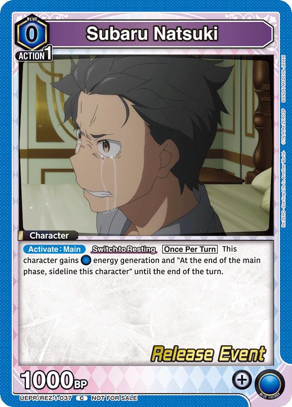 Subaru Natsuki (037), UE24BT: Re:ZERO -Starting Life in Another World- Release Event Cards UEPR/REZ-1-037