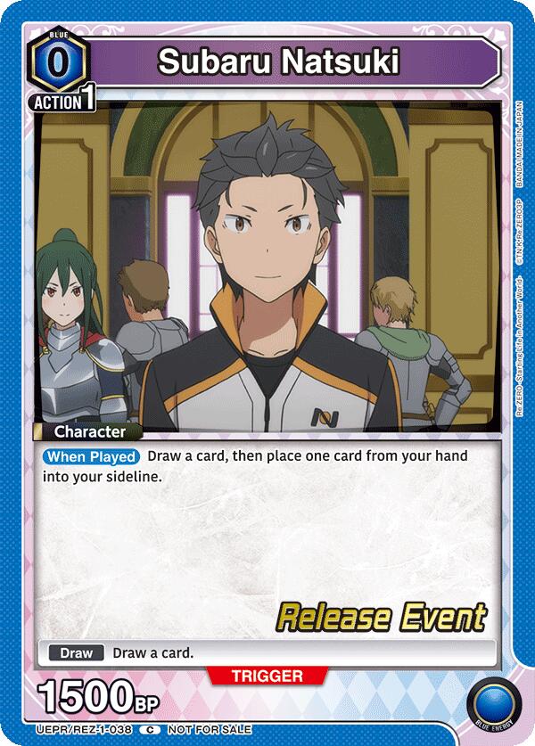 Subaru Natsuki (038), UE24BT: Re:ZERO -Starting Life in Another World- Release Event Cards UEPR/REZ-1-038