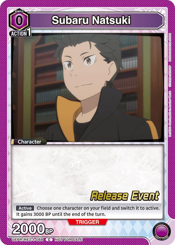Subaru Natsuki (068), UE24BT: Re:ZERO -Starting Life in Another World- Release Event Cards UEPR/REZ-1-068