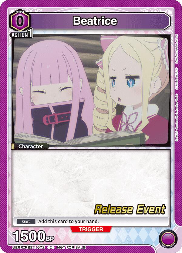Beatrice (072), UE24BT: Re:ZERO -Starting Life in Another World- Release Event Cards UEPR/REZ-1-072