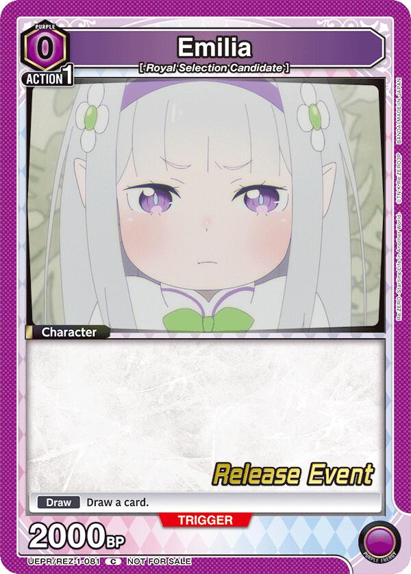 Emilia (081), UE24BT: Re:ZERO -Starting Life in Another World- Release Event Cards UEPR/REZ-1-081