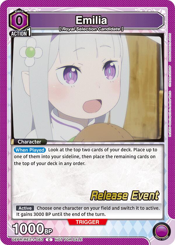 Emilia (083), UE24BT: Re:ZERO -Starting Life in Another World- Release Event Cards UEPR/REZ-1-083
