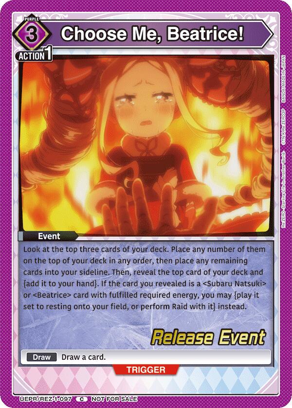 Choose Me, Beatrice!, UE24BT: Re:ZERO -Starting Life in Another World- Release Event Cards UEPR/REZ-1-097