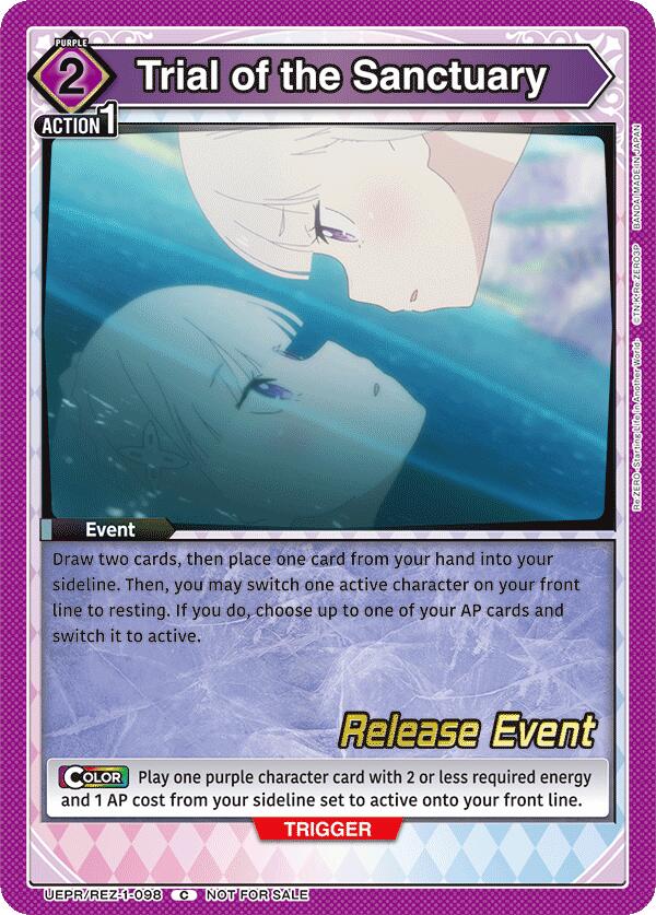 Trial of the Sanctuary, UE24BT: Re:ZERO -Starting Life in Another World- Release Event Cards UEPR/REZ-1-098