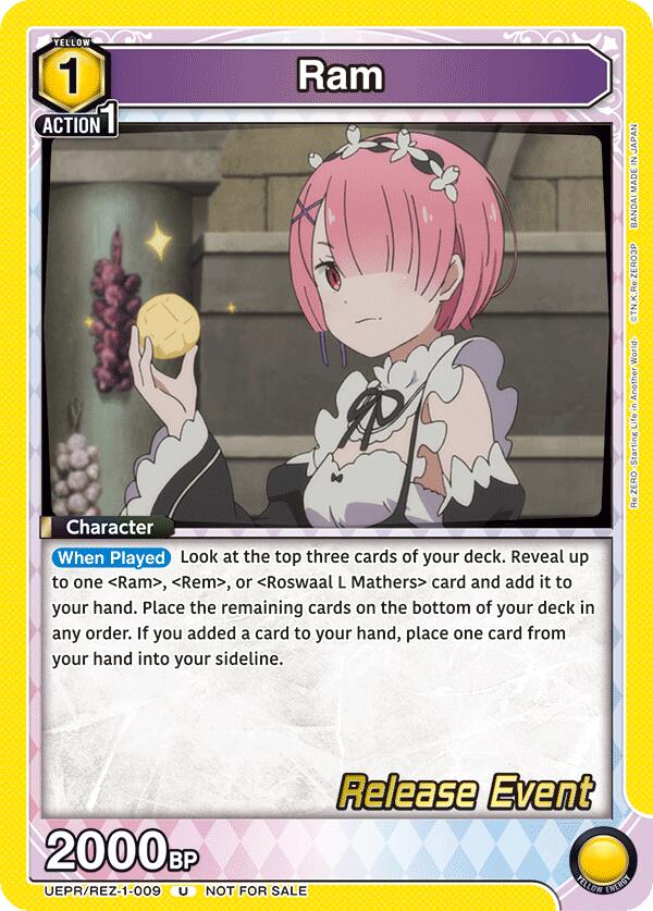 Ram (009), UE24BT: Re:ZERO -Starting Life in Another World- Release Event Cards UEPR/REZ-1-009