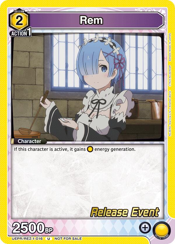 Rem (016), UE24BT: Re:ZERO -Starting Life in Another World- Release Event Cards UEPR/REZ-1-016