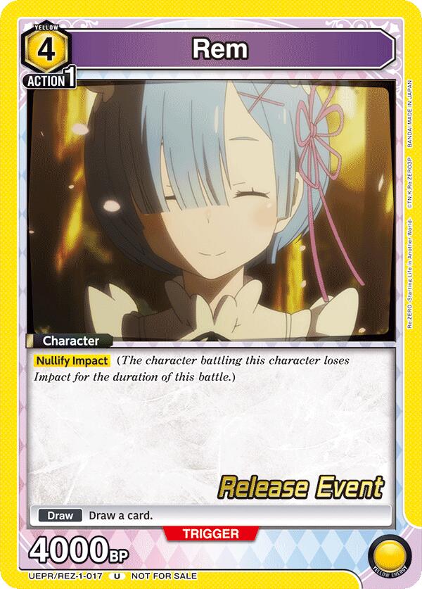 Rem (017), UE24BT: Re:ZERO -Starting Life in Another World- Release Event Cards UEPR/REZ-1-017