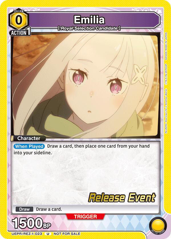 Emilia (023), UE24BT: Re:ZERO -Starting Life in Another World- Release Event Cards UEPR/REZ-1-023