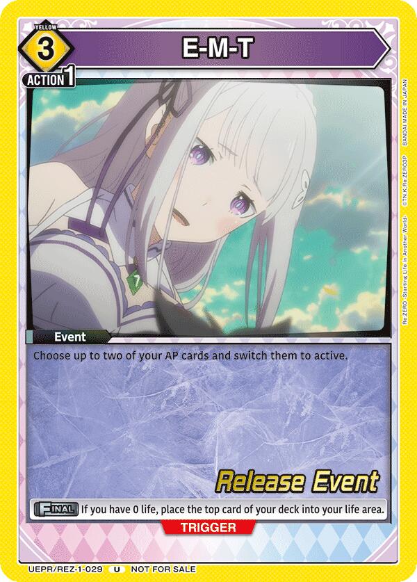 E-M-T, UE24BT: Re:ZERO -Starting Life in Another World- Release Event Cards UEPR/REZ-1-029