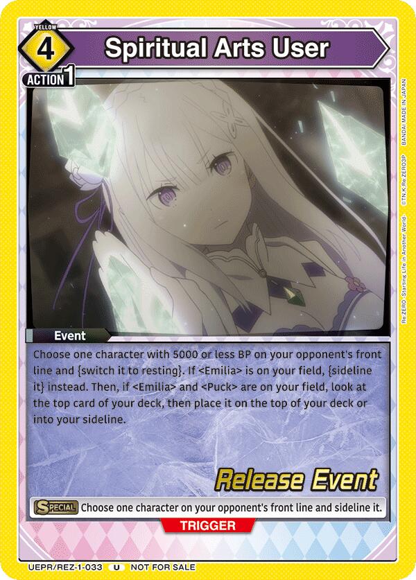 Spiritual Arts User, UE24BT: Re:ZERO -Starting Life in Another World- Release Event Cards UEPR/REZ-1-033