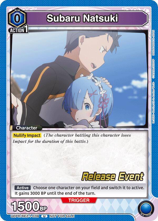 Subaru Natsuki (039), UE24BT: Re:ZERO -Starting Life in Another World- Release Event Cards UEPR/REZ-1-039