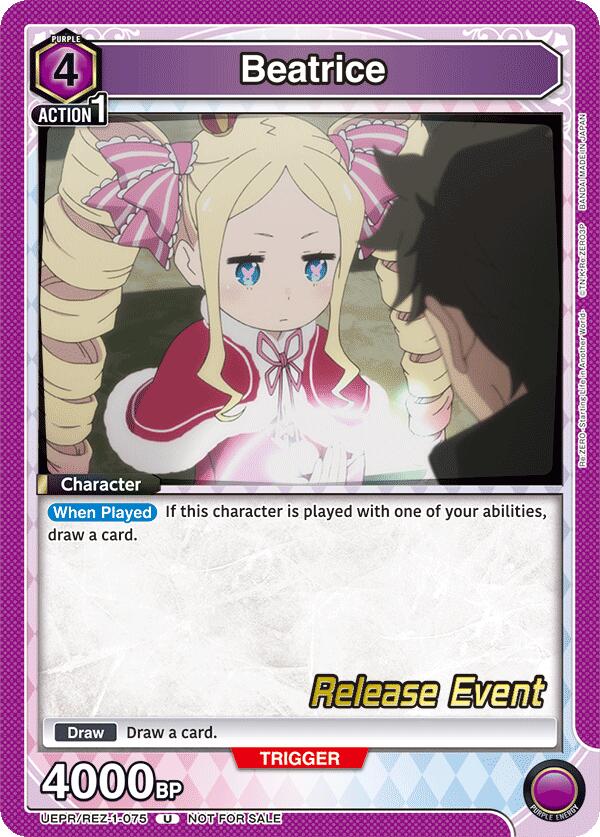 Beatrice (075), UE24BT: Re:ZERO -Starting Life in Another World- Release Event Cards UEPR/REZ-1-075
