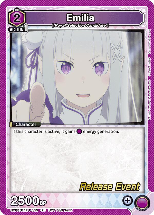 Emilia (086), UE24BT: Re:ZERO -Starting Life in Another World- Release Event Cards UEPR/REZ-1-086