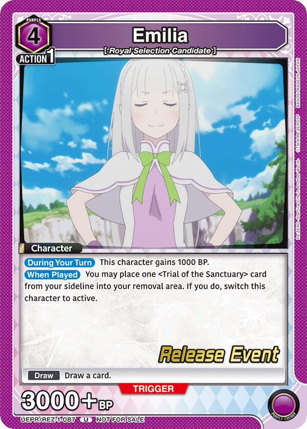 Emilia (087), UE24BT: Re:ZERO -Starting Life in Another World- Release Event Cards UEPR/REZ-1-087