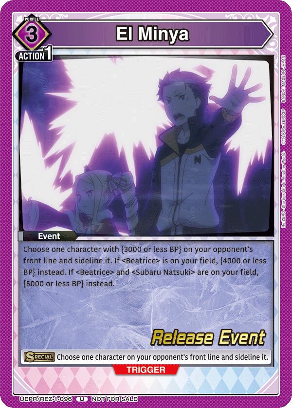El Minya, UE24BT: Re:ZERO -Starting Life in Another World- Release Event Cards UEPR/REZ-1-096