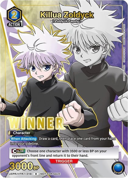 Killua Zoldyck (018) (Winner), Union Arena Promotion Cards UEPR/HTR-1-018