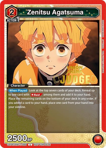 Zenitsu Agatsuma (Judge Pack), Union Arena Promotion Cards UEPR/KMY-1-069
