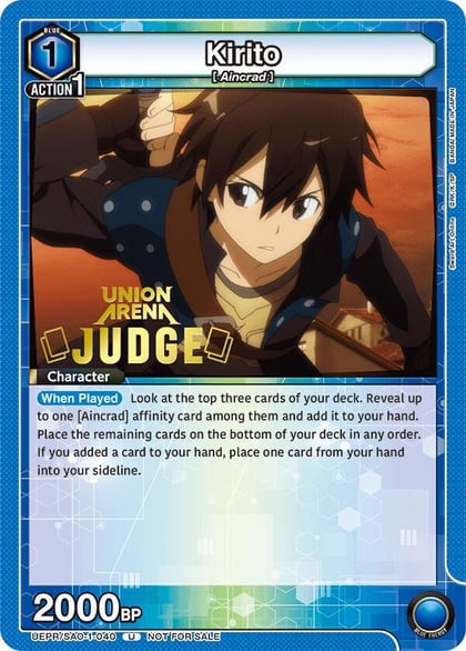Kirito (040) (Judge Pack), Union Arena Promotion Cards UEPR/SAO-1-040