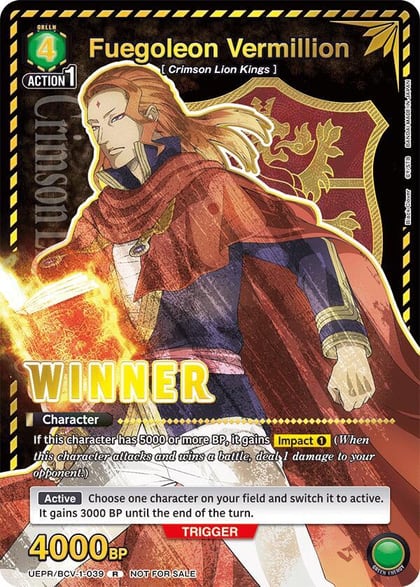 Fuegoleon Vermillion (Winner), Union Arena Promotion Cards UEPR/BCV-1-039
