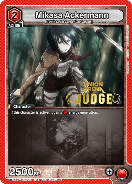 Mikasa Ackermann (Judge Pack), Union Arena Promotion Cards UEPR/AOT-1-087