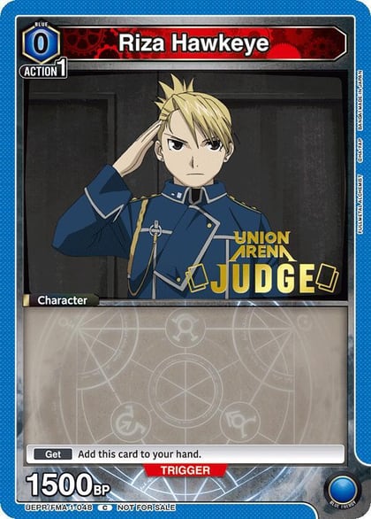 Riza Hawkeye (Judge Pack), Union Arena Promotion Cards UEPR/FMA-1-048