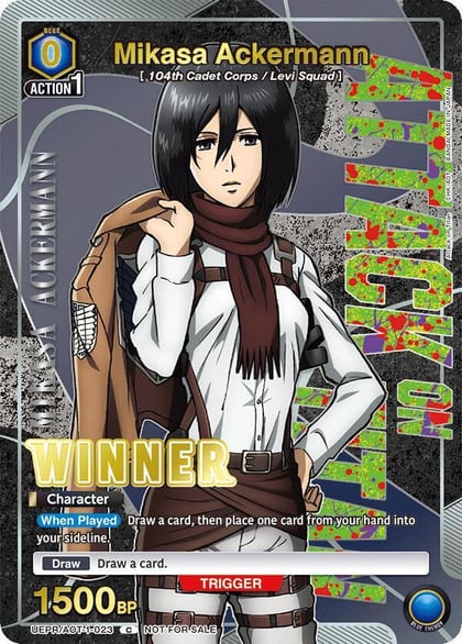 Mikasa Ackermann (Winner), Union Arena Promotion Cards UEPR/AOT-1-023