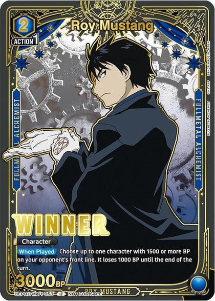 Roy Mustang (Winner), Union Arena Promotion Cards UEPR/FMA-1-053
