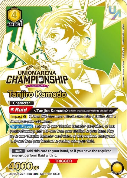 Tanjiro Kamado (Regionals 25-26), Union Arena Promotion Cards UEPR/KMY-1-008