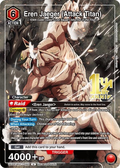 Eren Jaeger (Attack Titan) (093), Union Arena Promotion Cards UEPR/AOT-1-093