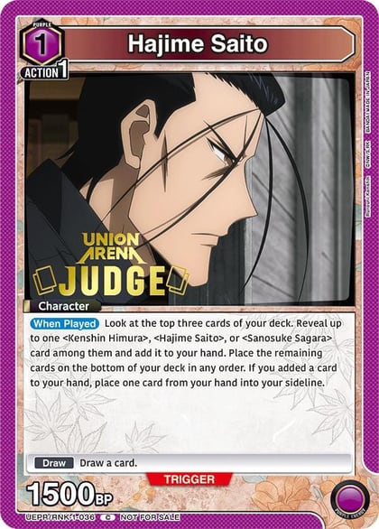 Hajime Saito (036) (Judge Pack), Union Arena Promotion Cards UEPR/RNK-1-036
