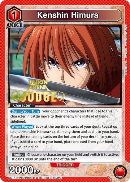 Kenshin Himura (086) (Judge Pack), Union Arena Promotion Cards UEPR/RNK-1-086