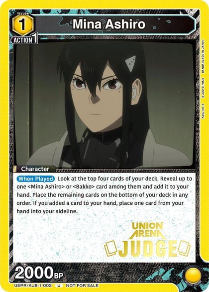 Mina Ashiro (002) (Judge Pack), Union Arena Promotion Cards UEPR/KJ8-1-002