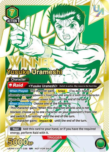 Yusuke Urameshi (038) (Winner), Union Arena Promotion Cards UEPR/YYH-1-038