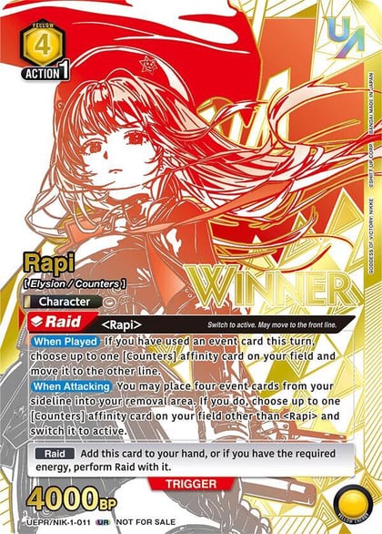 Rapi (011) (Winner), Union Arena Promotion Cards UEPR/NIK-1-011