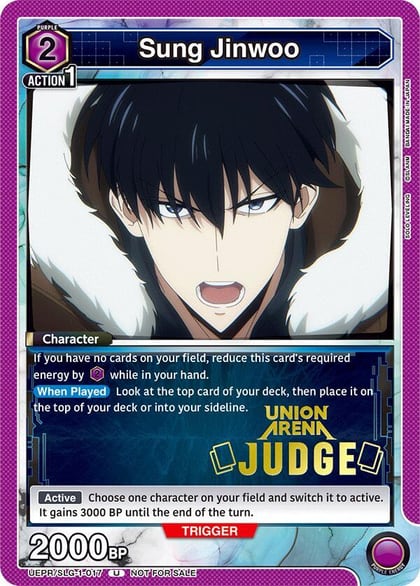 Sung Jinwoo (017) (Judge), Union Arena Promotion Cards UEPR/SLG-1-017
