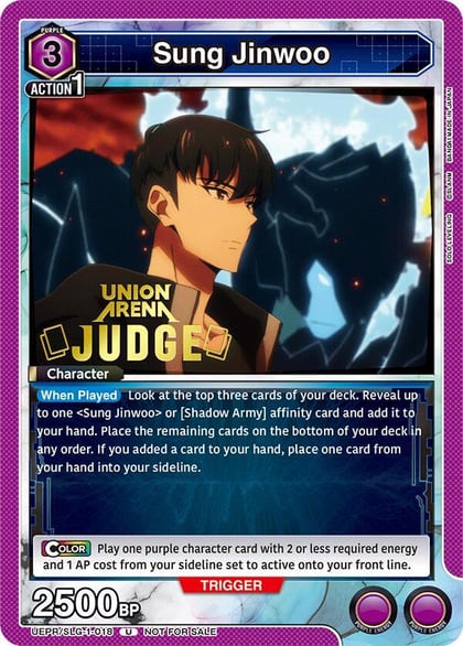 Sung Jinwoo (018) (Judge), Union Arena Promotion Cards UEPR/SLG-1-018