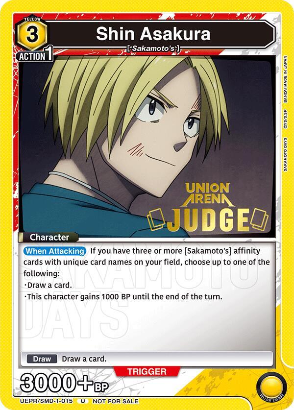 Shin Asakura (015) (Judge), Union Arena Promotion Cards UEPR/SMD-1-015