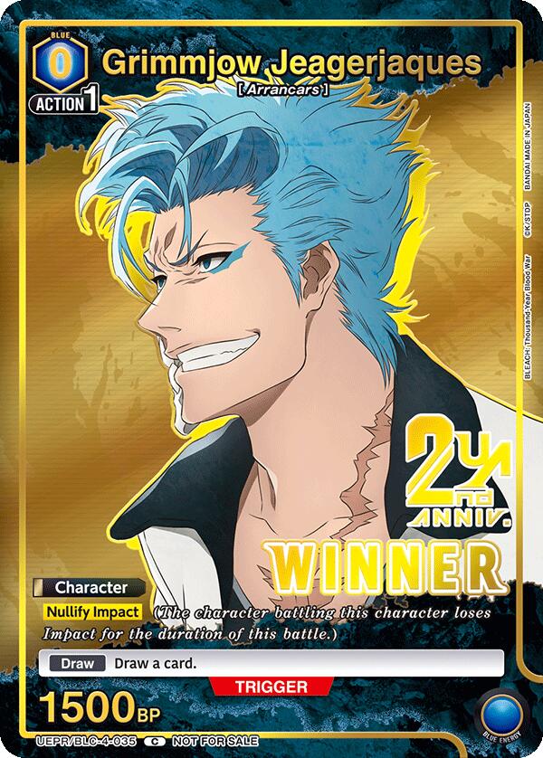 Grimmjow Jeagerjaques (035) (Winner), Union Arena Promotion Cards UEPR/BLC-4-035