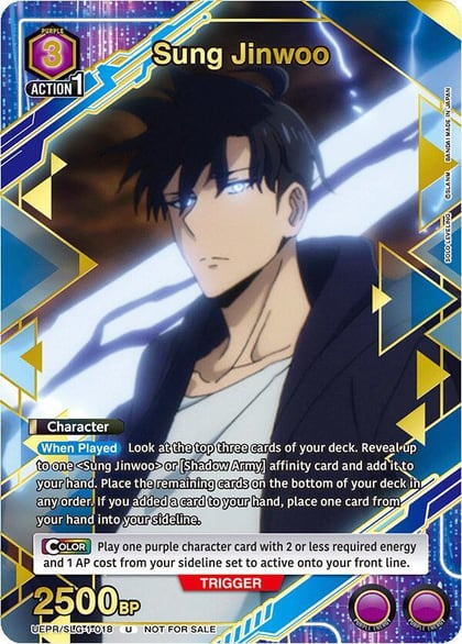 Sung Jinwoo (018) (Gold), Union Arena Promotion Cards UEPRSLG-1-018